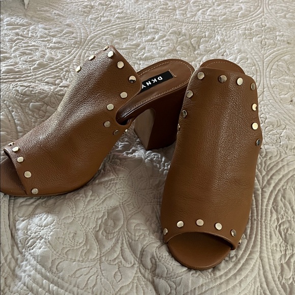 Dkny Shoes - DKNY Tan Studded Women's Mules